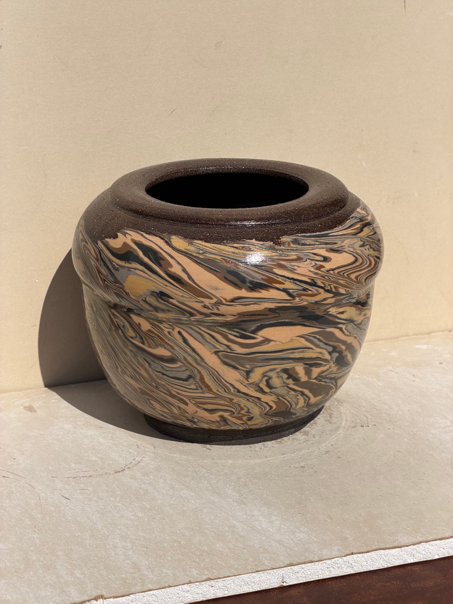 Nerikomi Neutrals Brown Vase