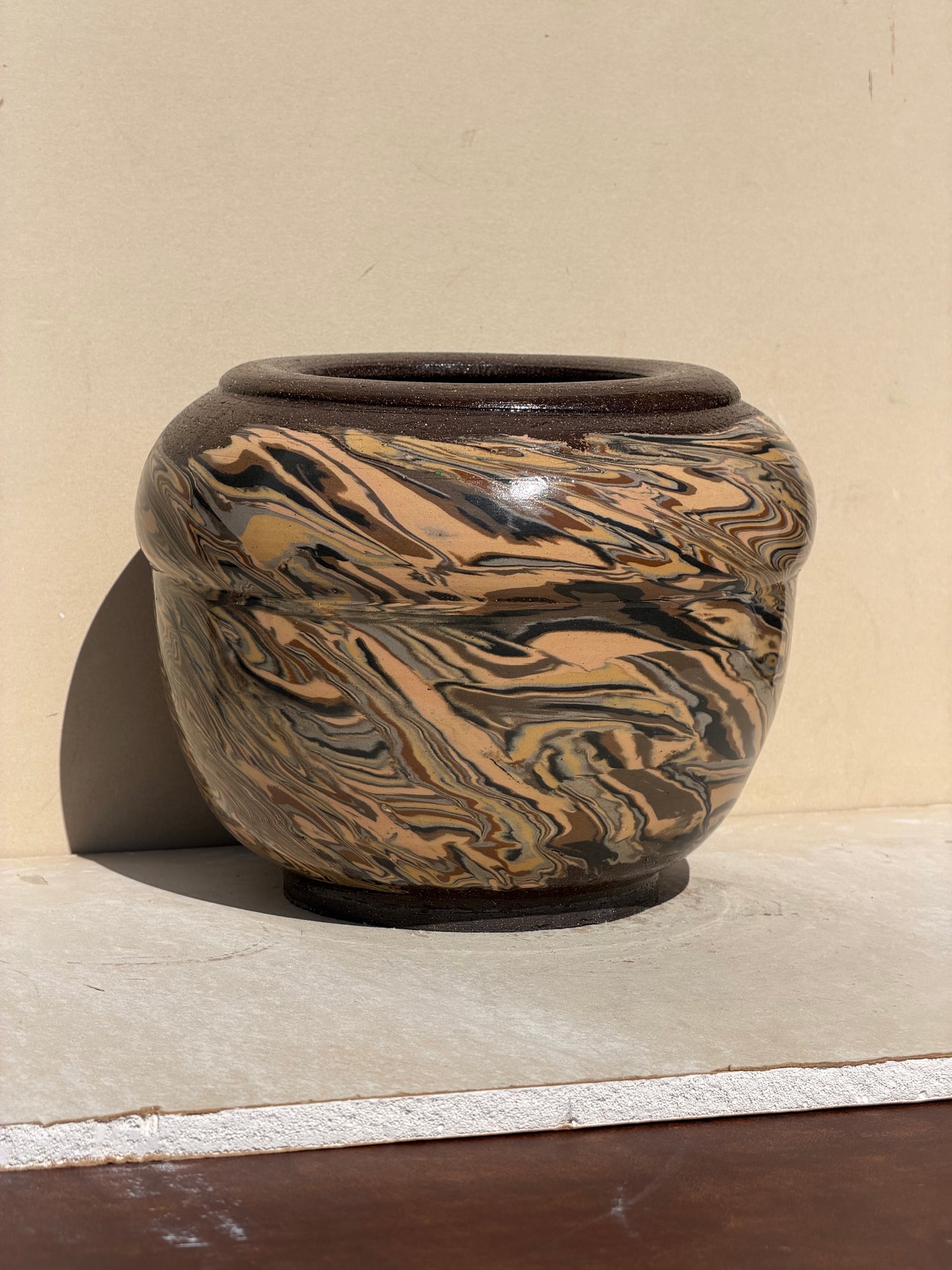 Nerikomi Neutrals Brown Vase