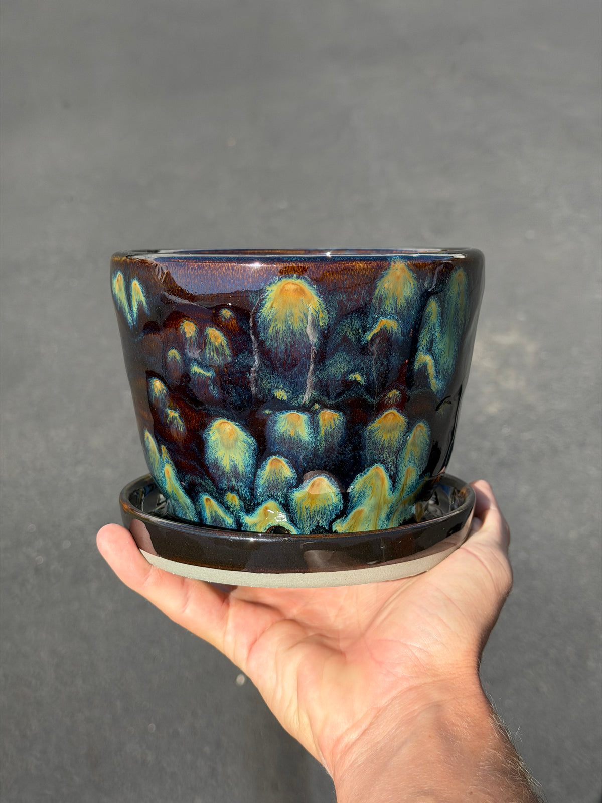Green Speckled Planter