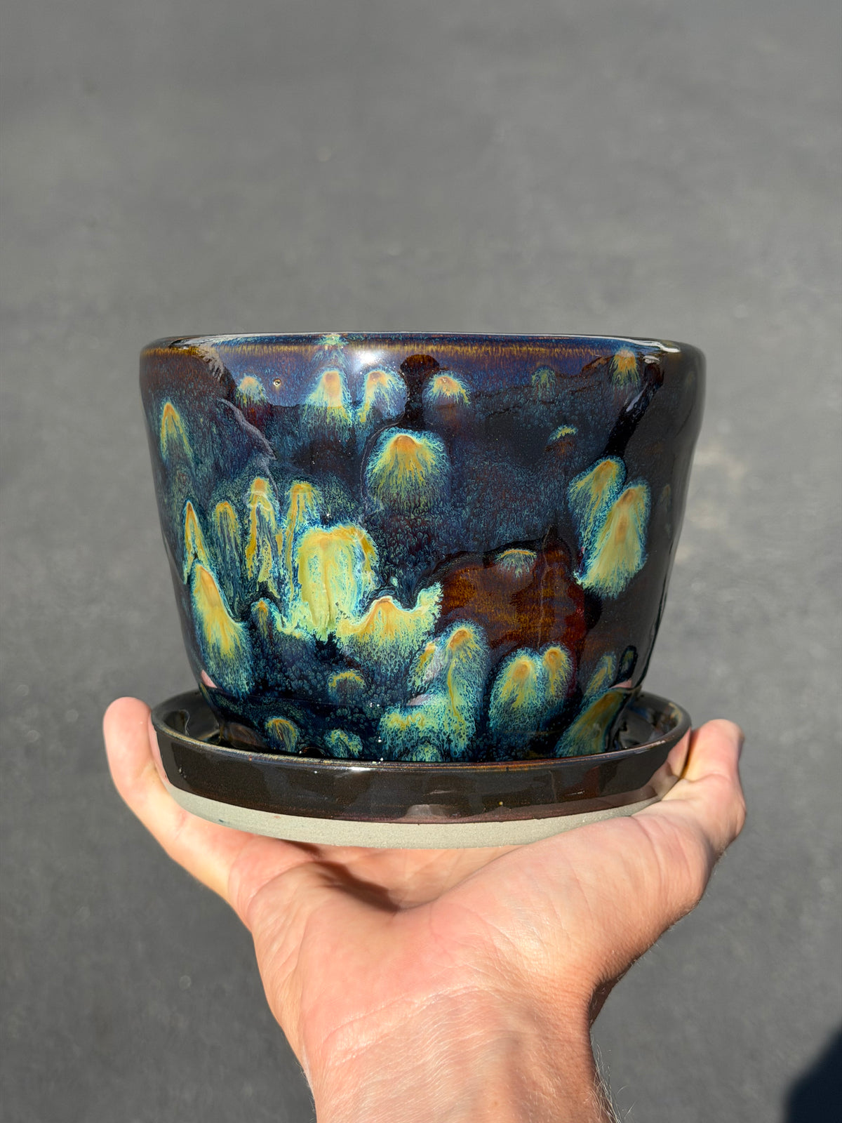 Green Speckled Planter