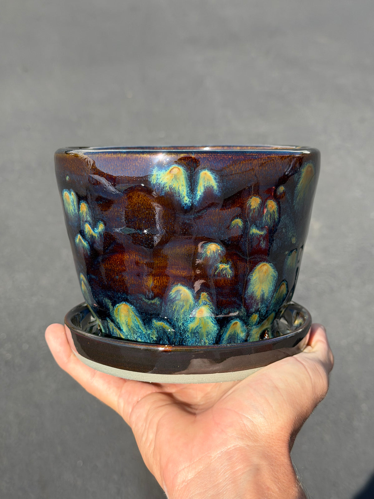 Green Speckled Planter