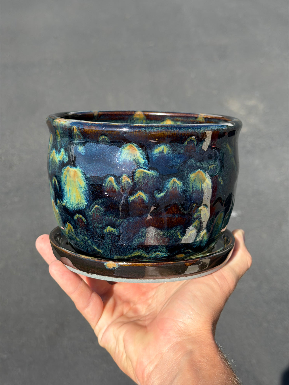 Green Speckled Planter