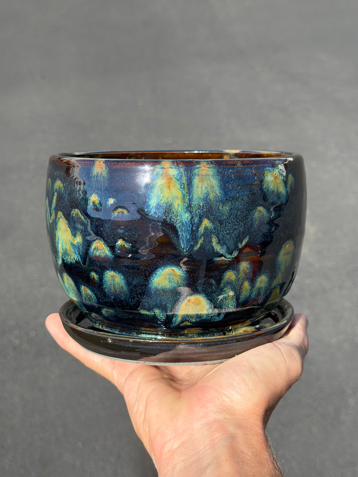 Green Speckled Planter