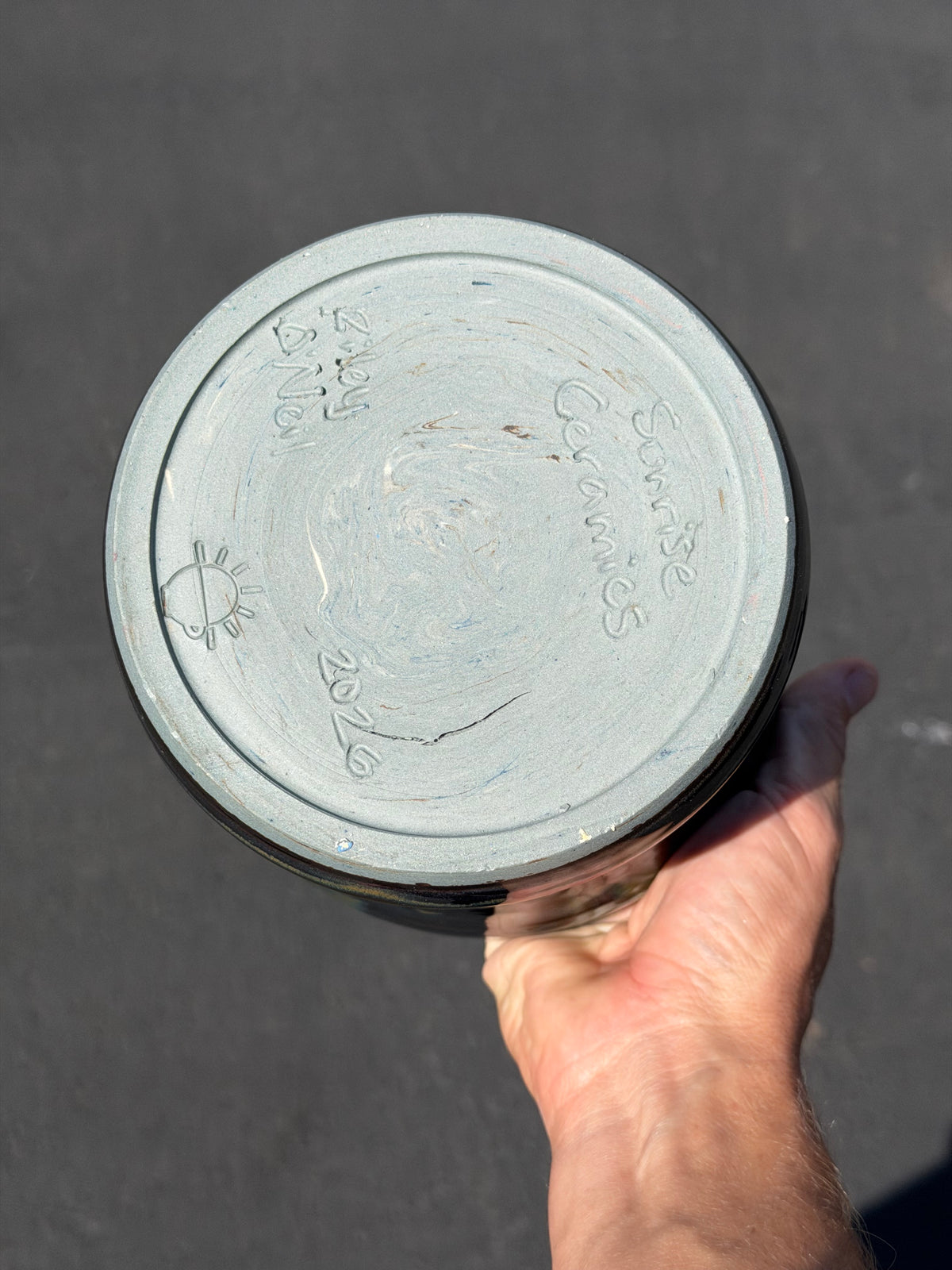Green Speckled Planter