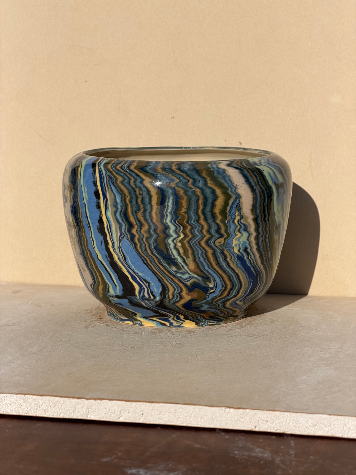 Blue Nerikomi vase