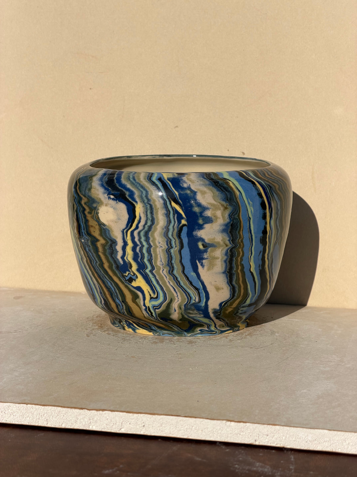 Blue Nerikomi vase