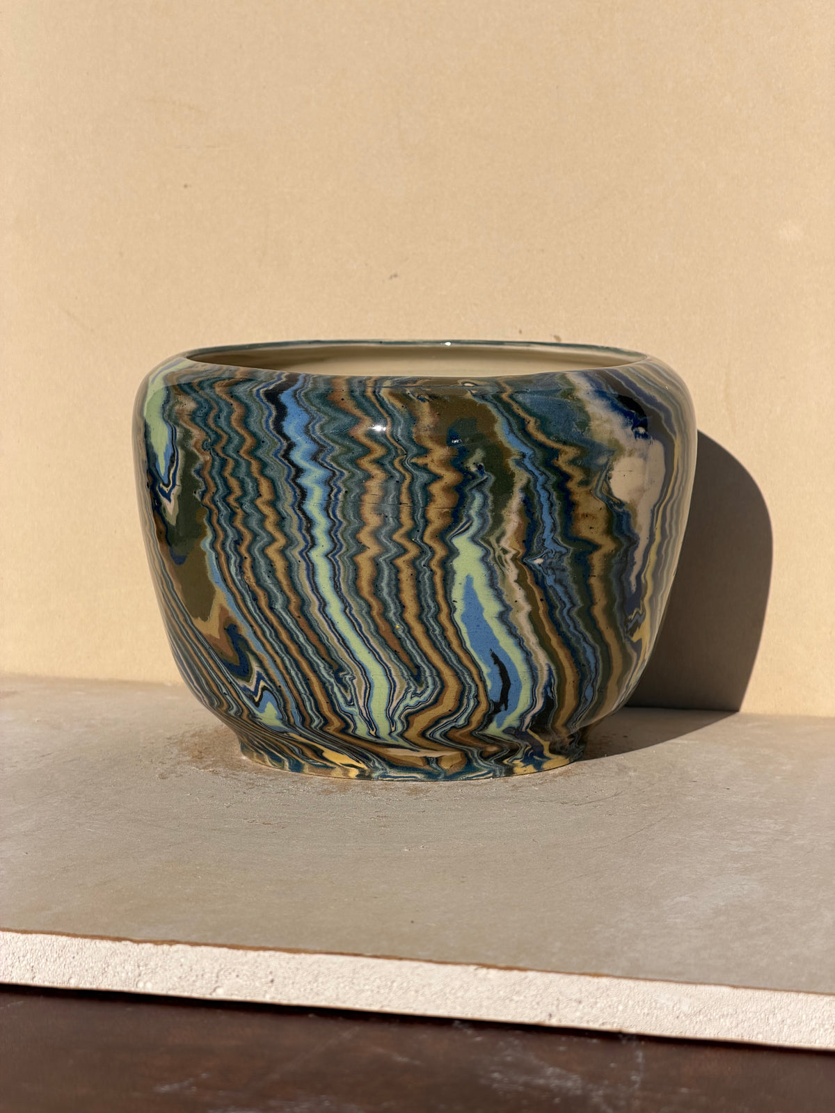 Blue Nerikomi vase