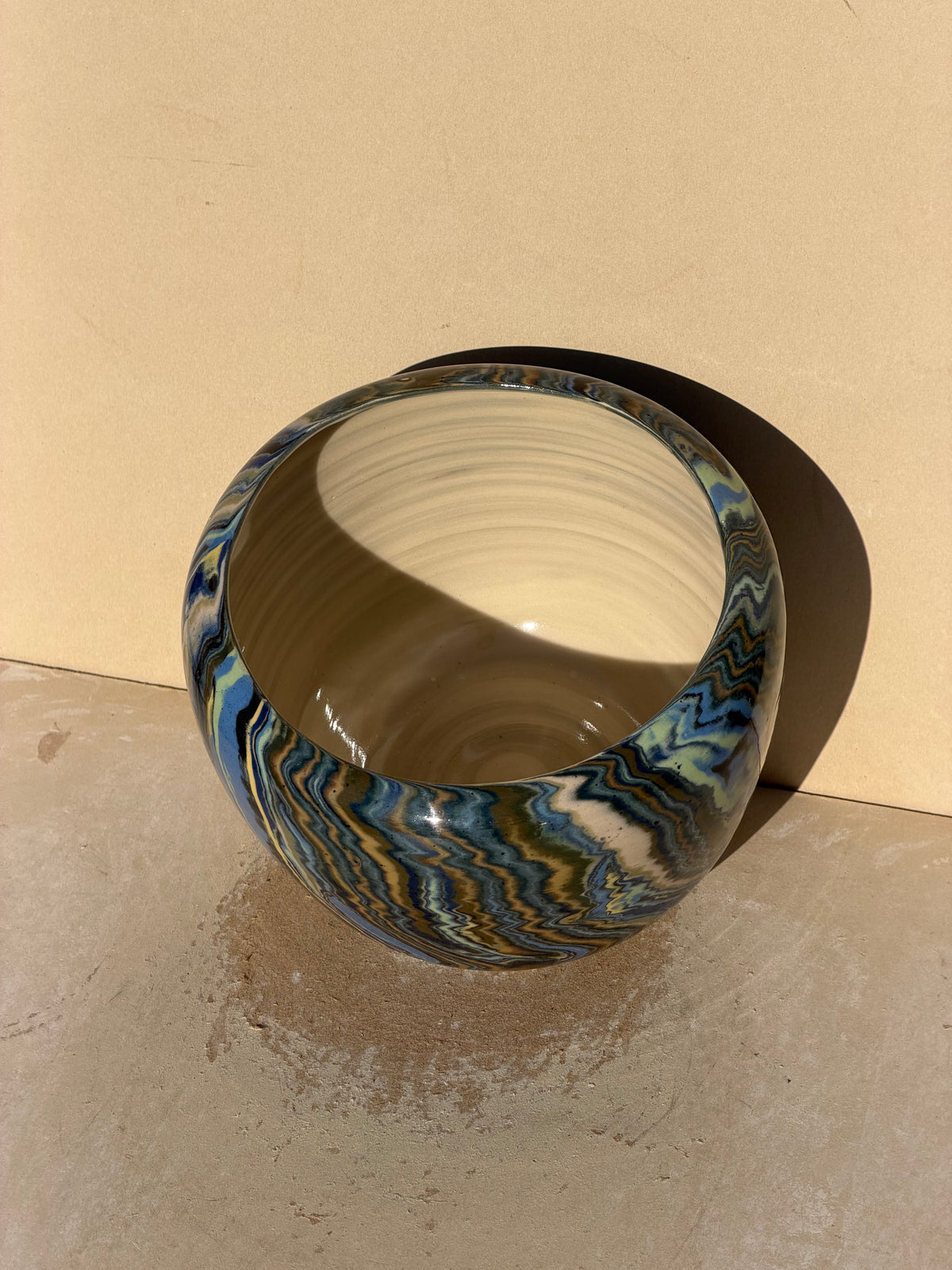 Blue Nerikomi vase