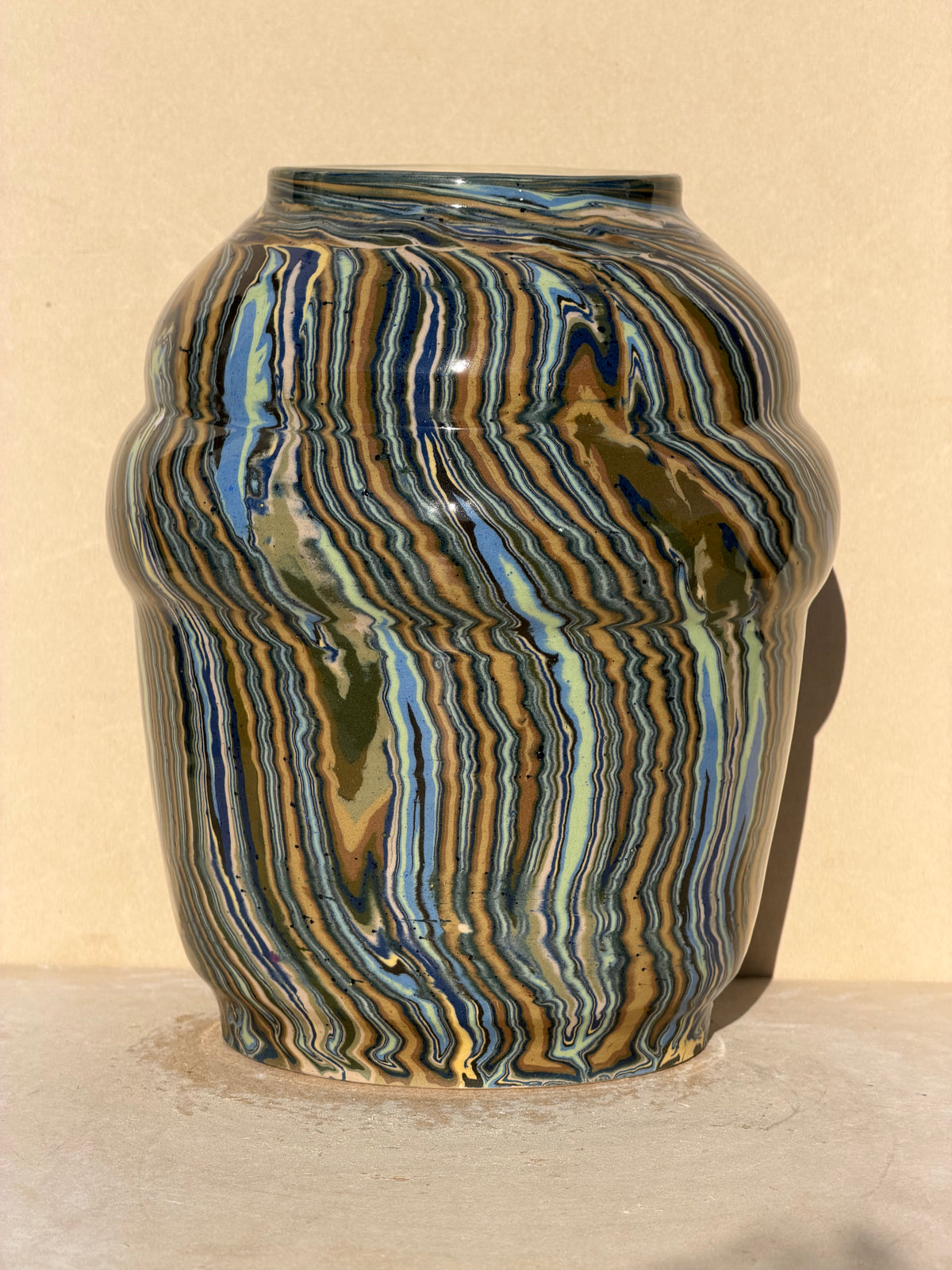 Blue Nerikomi vase