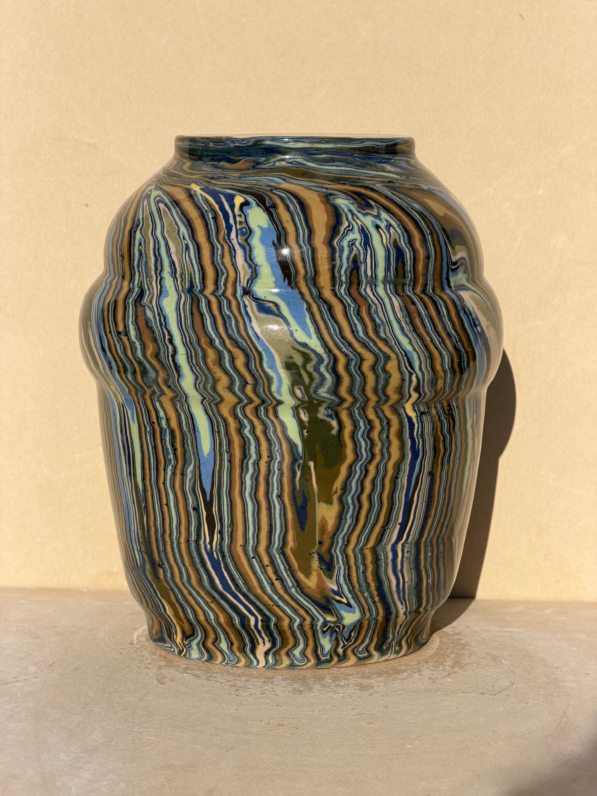 Blue Nerikomi vase