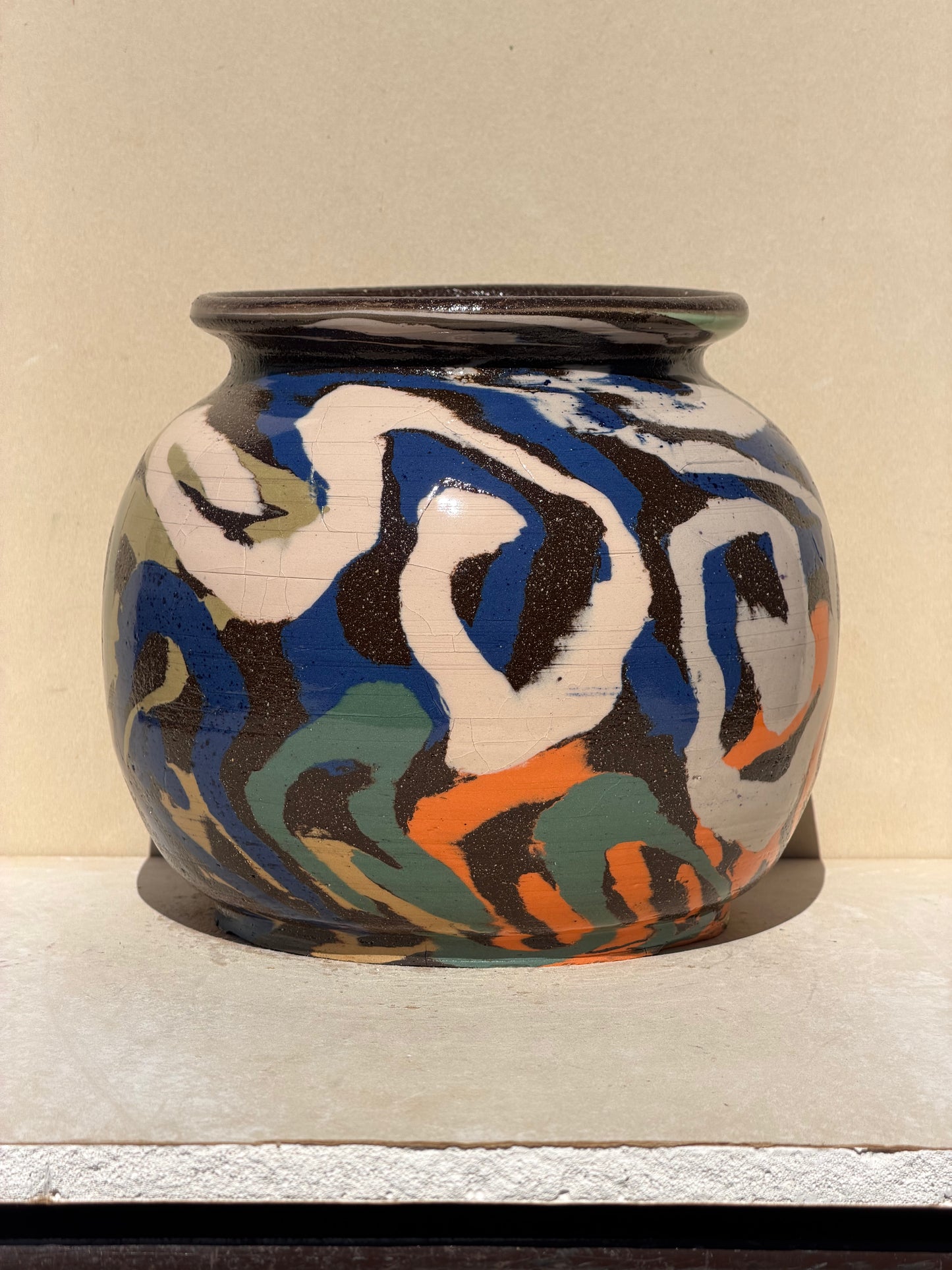 Brown Carved Vase