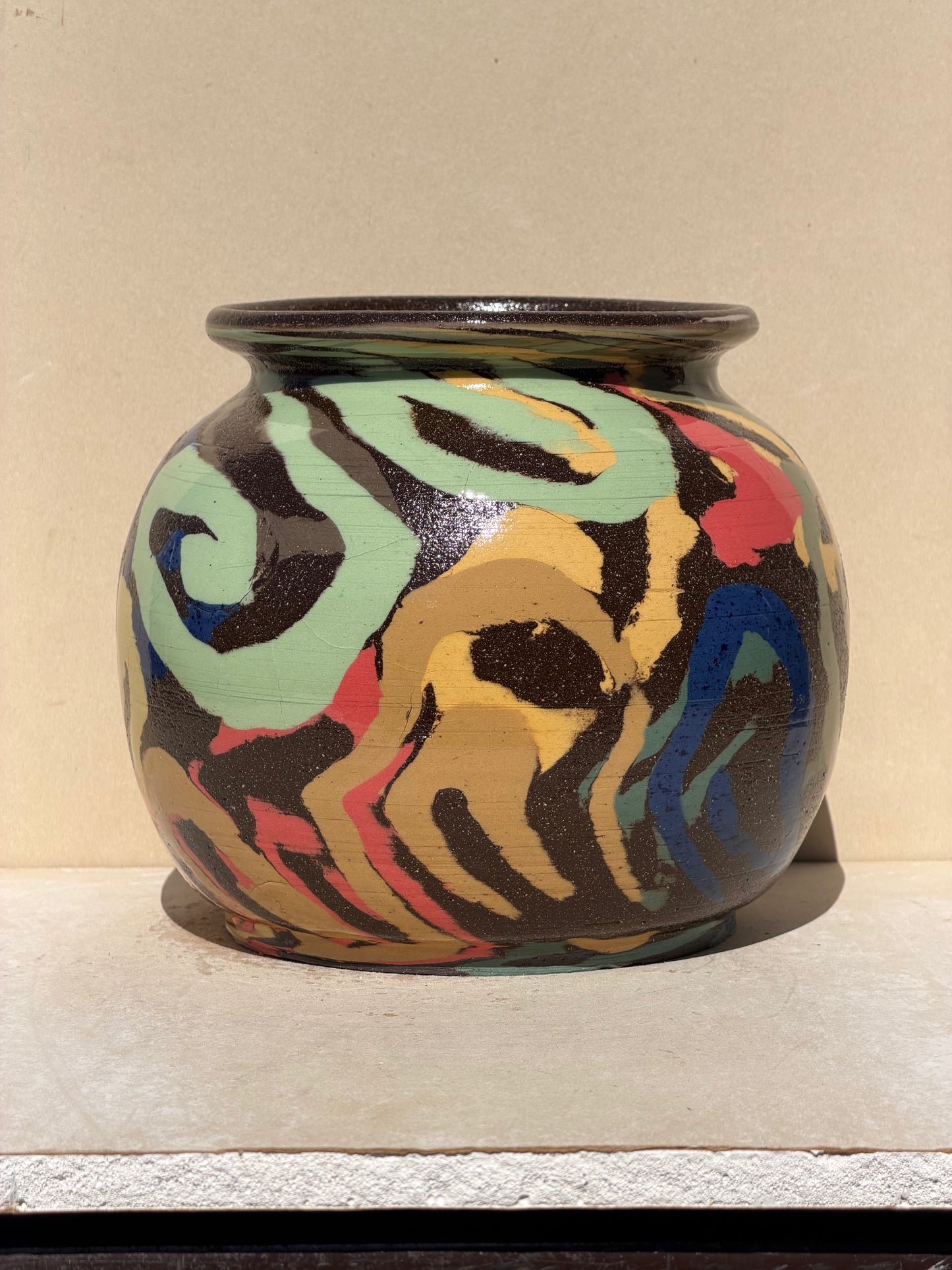 Brown Carved Vase
