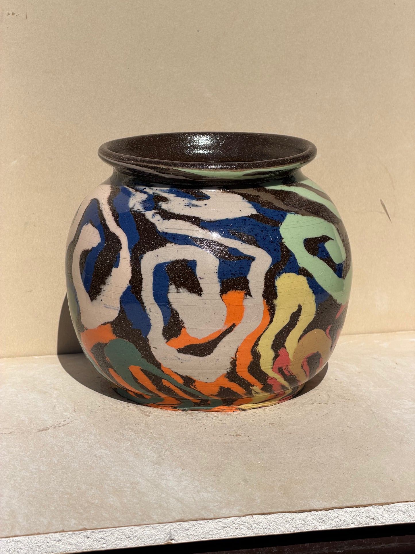 Brown Carved Vase