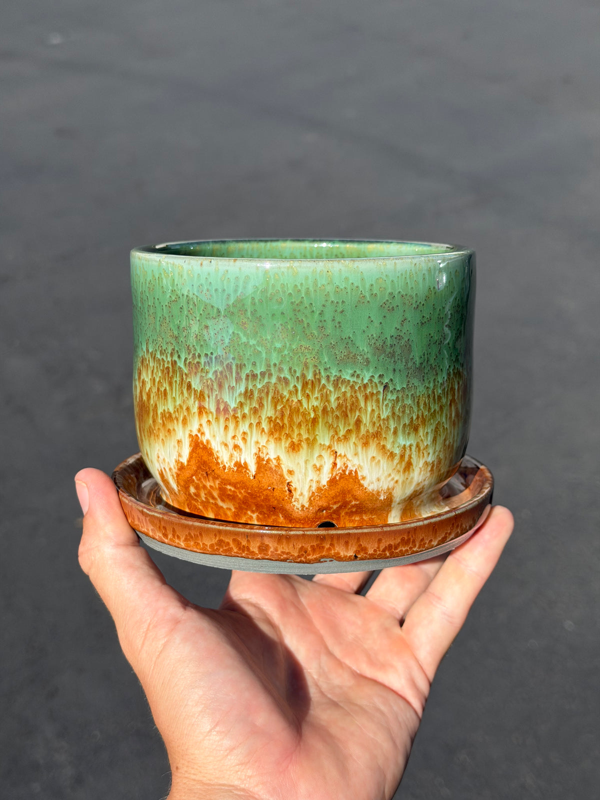 Speckled Green Planter