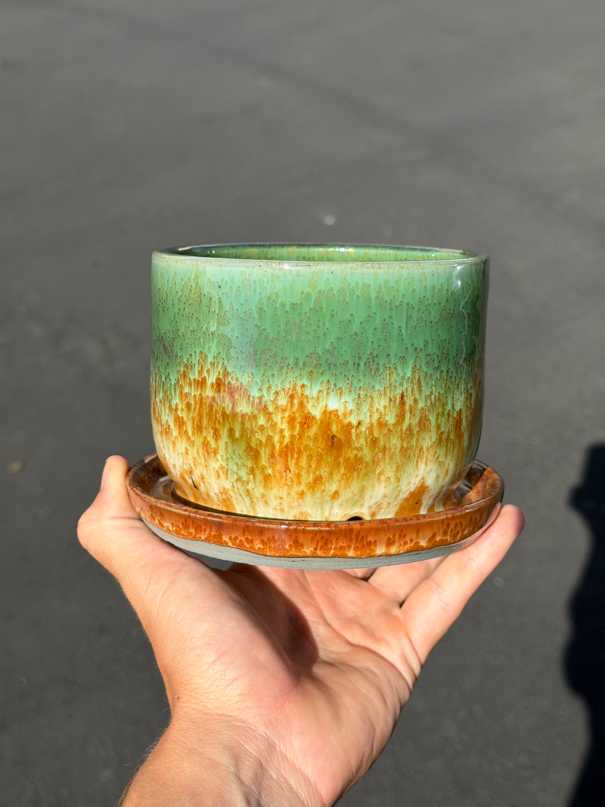 Speckled Green Planter