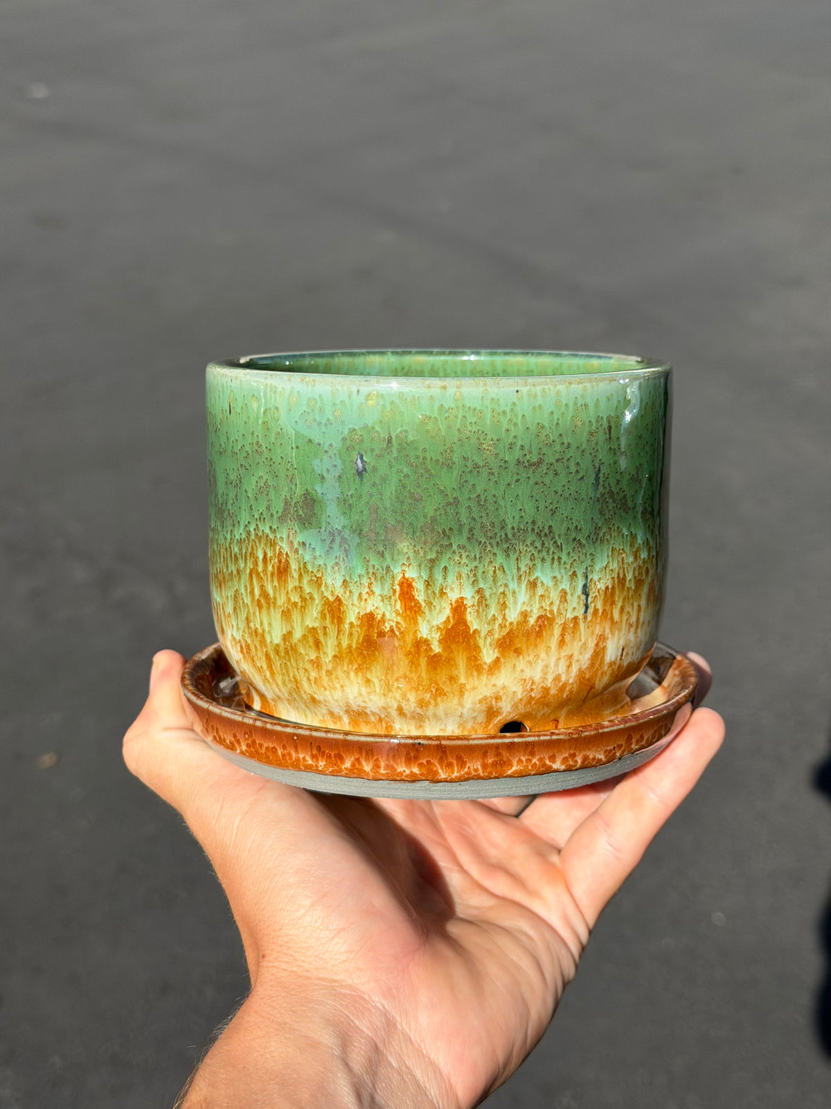 Speckled Green Planter
