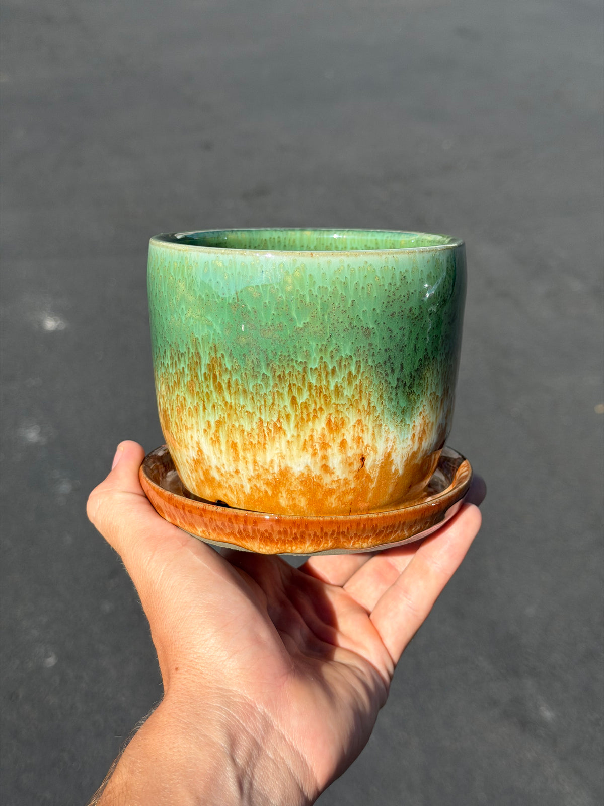 Speckled Green Planter
