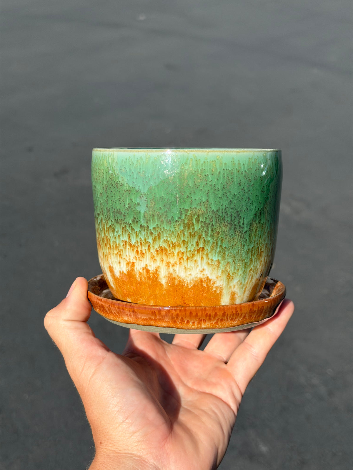 Speckled Green Planter