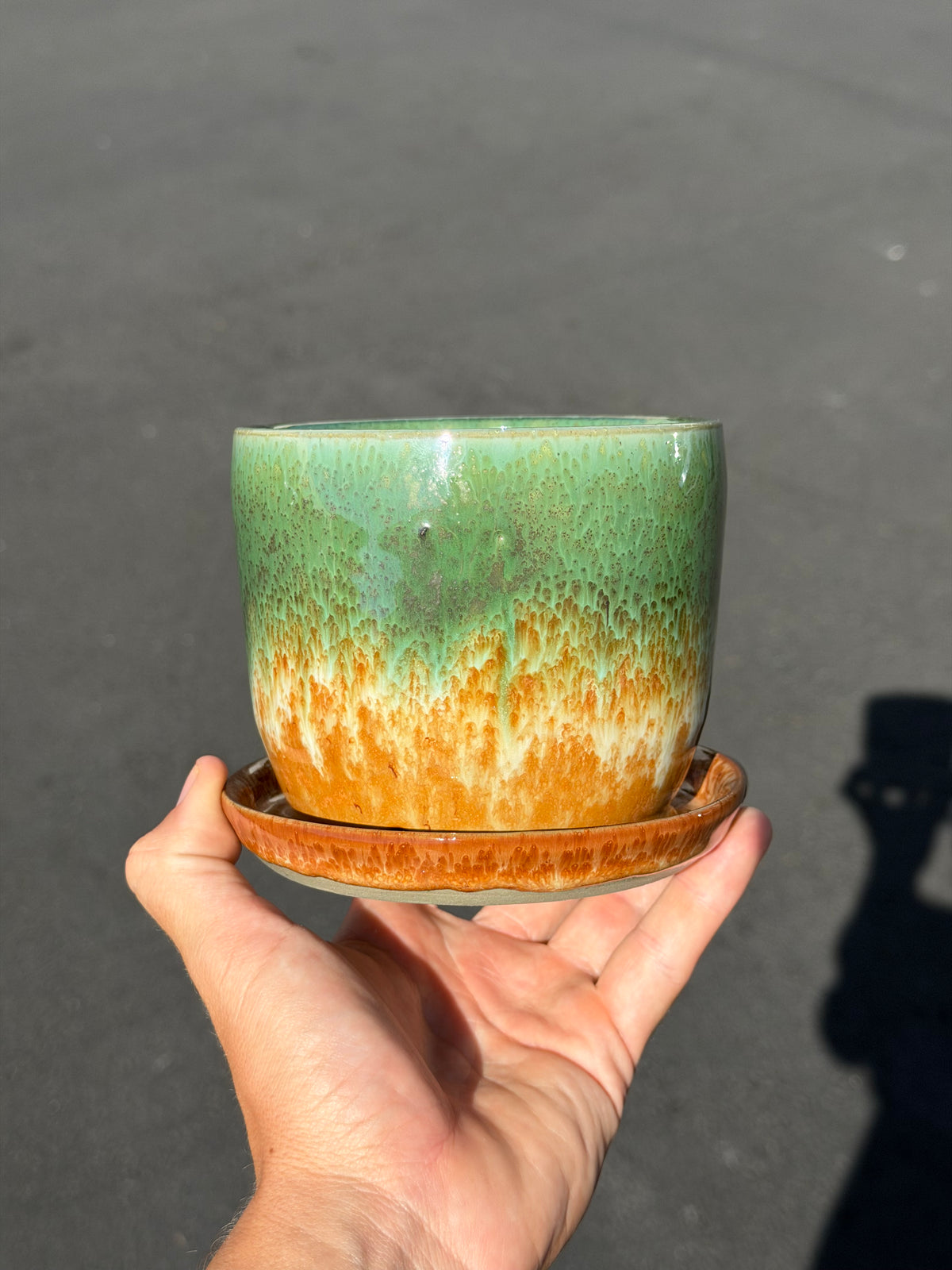 Speckled Green Planter
